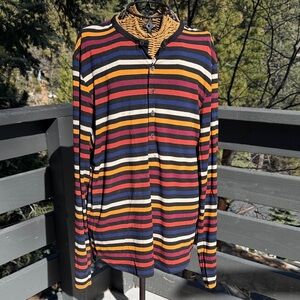 Mr. Turk Multicolor Striped Henley Top Medium